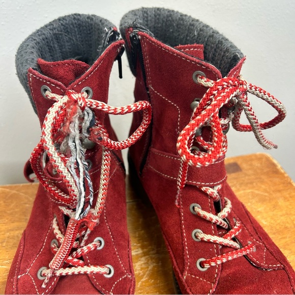 Bos. & Co. Colony Red Suede Cuff Boots Lace Up Womens 41 10 Hiking Outdoor Gorp - Picture 4 of 14
